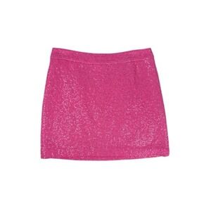 LOFT‎ Hot Pink Barbie Sequin Mini Dress Skirt Wool Blend Size 8